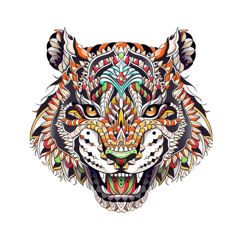 Drevené puzzle Color Tiger/L 220 dielikov, veľkosť L