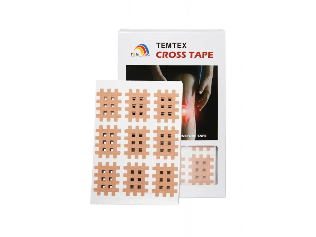 Temtex Cross tape, béžový 2,1 x 2,7 cm – 180 ks 1×1 ks, tejpovacia páska