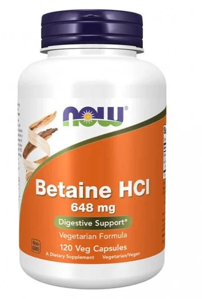 Now Foods Betaine HCL 648 mg Pepsín 1×120 cps, výživový doplnok