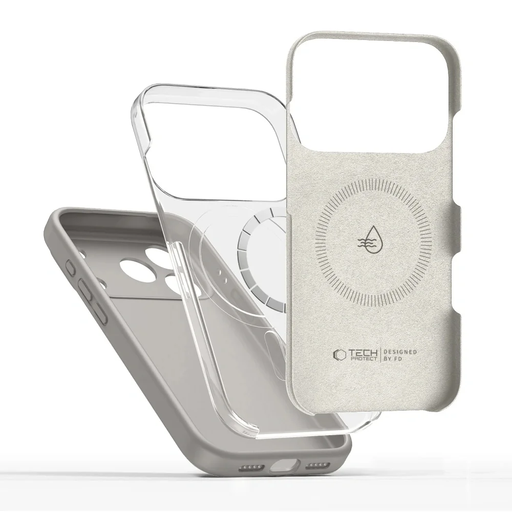 Tech-Protect Silicone MagSafe kryt na iPhone 17 Pro Max, sivý