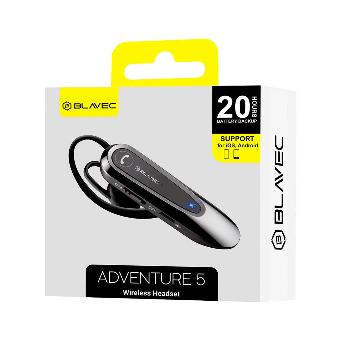 Blavec Adventure 5 Bluetooth Handsfree slúchadlo, čierne