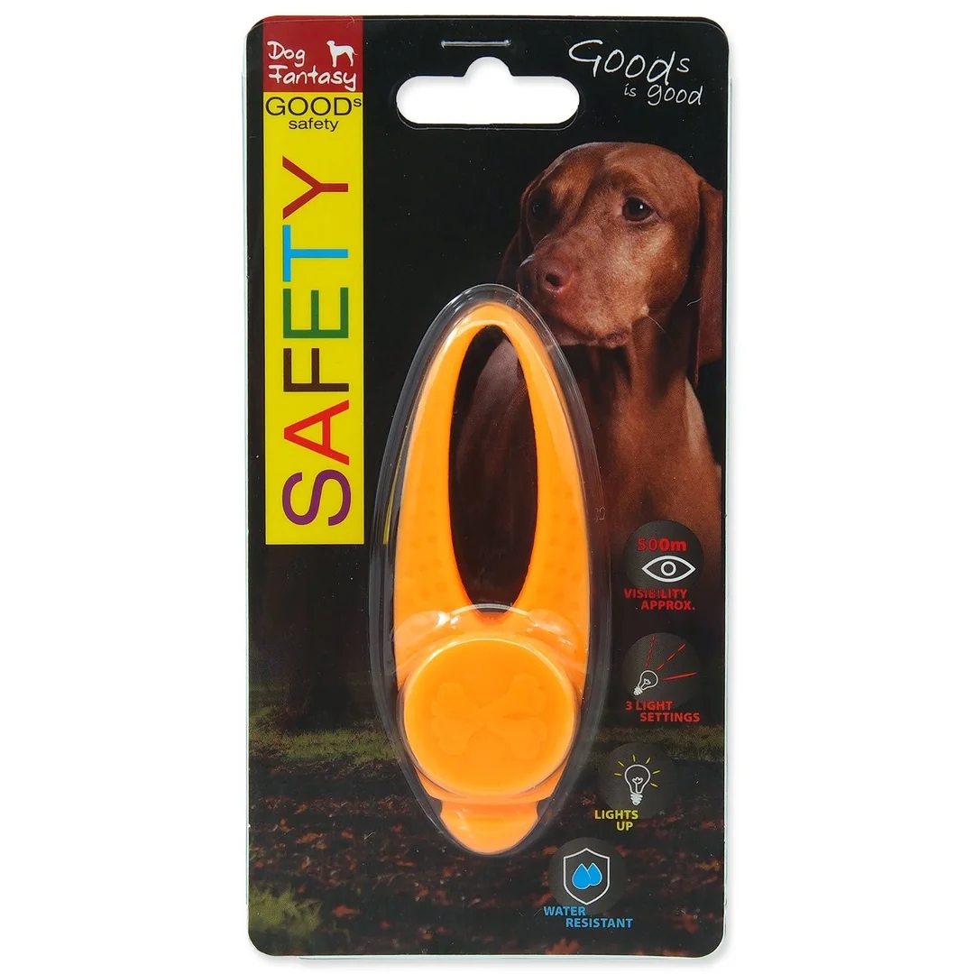 Prívesok Dog Fantasy LED silikón oranžový 8cm