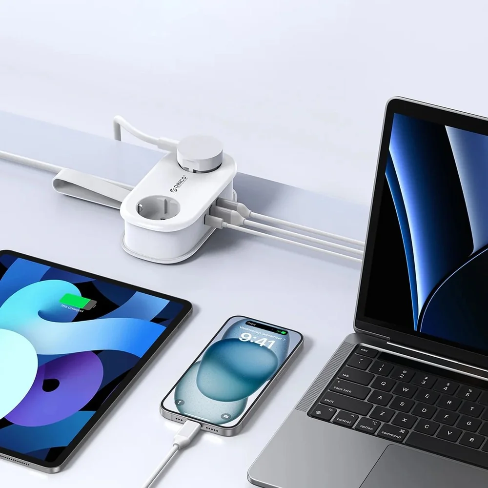 Orico AP3 predlžovačka 5in1 2x USB-A / 1x USB-C / 2x AC 20W, biela