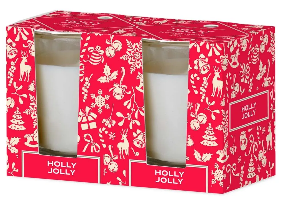 Emocio Sklo 52×65 mm 2 ks v krabičke Holly Jolly - Enchanted Sparkle, vonná sviečka