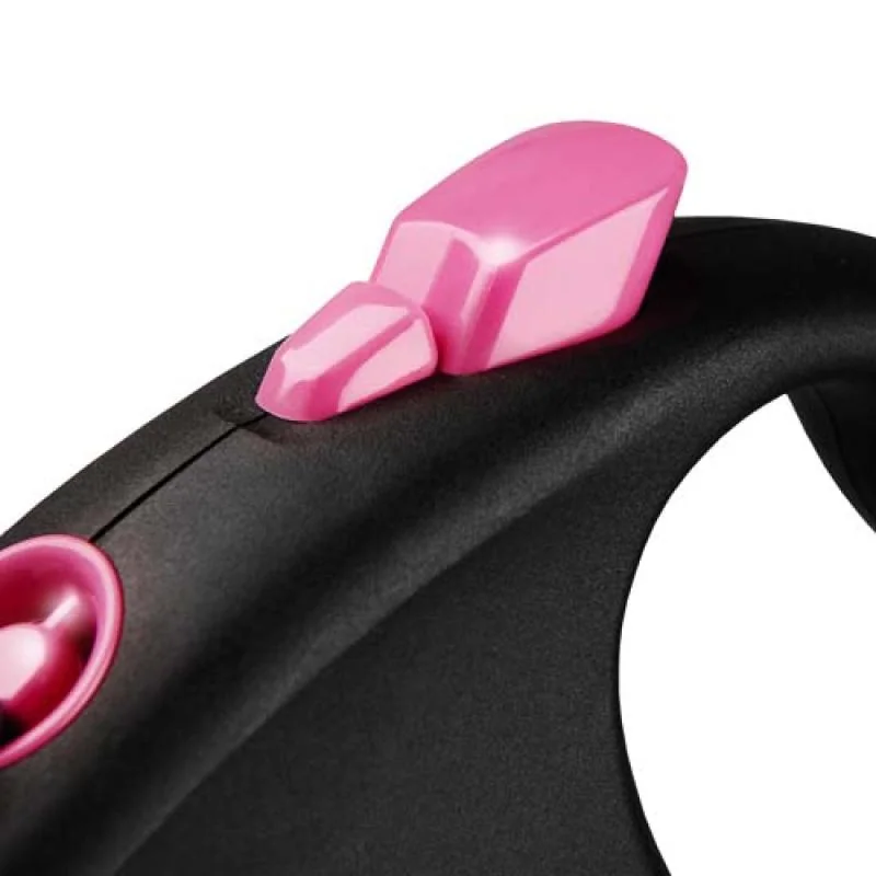Vodítko Flexi Black Design páska S ružové 5m