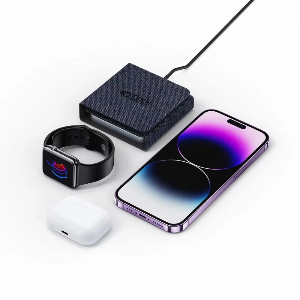 Tech-Protect A31 3in1 MagSafe bezdrôtová nabíjačka na mobil / AirPods / Apple Watch, čierna
