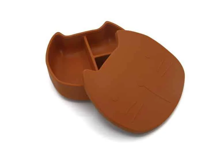 THE COTTON CLOUD Silikónový desiatový box Pippa Caramel 1×1 ks,silikónový desiatový box