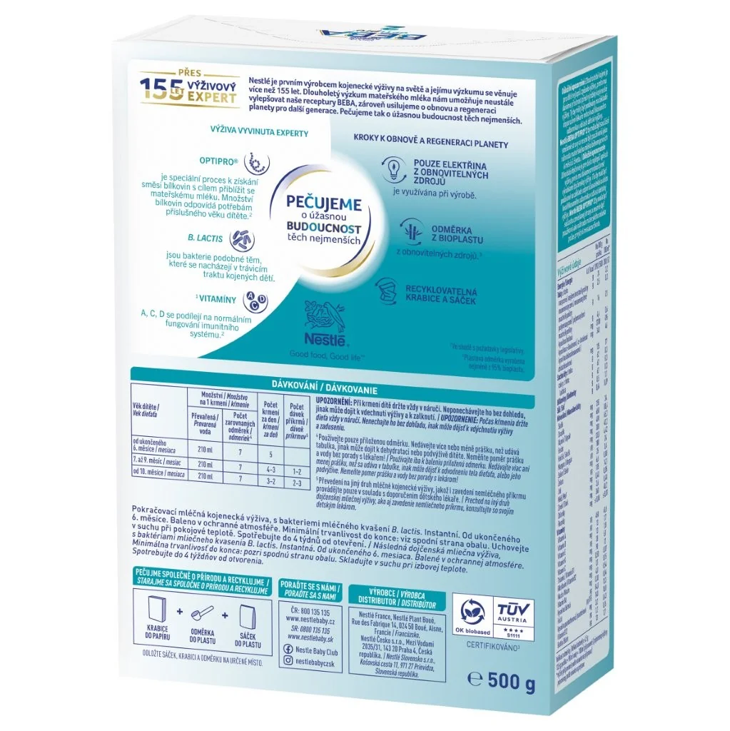 BEBA OPTIPRO 2 1×500 g, následná dojčenská výživa (od ukonč. 6. mesiaca)