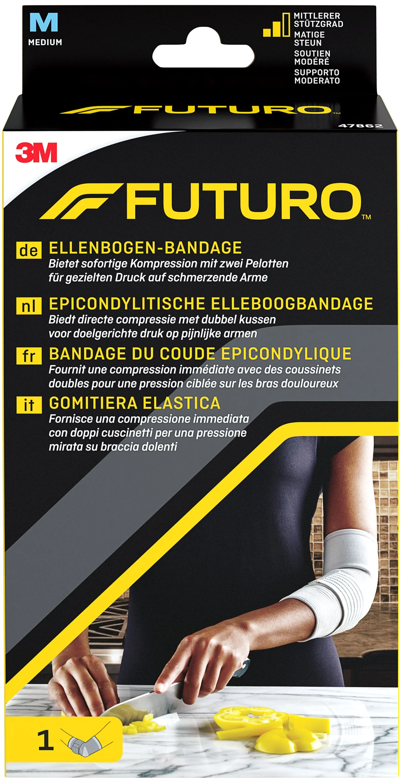3M FUTURO Bandáž na lakeť [SelP] 1×1 ks, lakťová bandáž, veľkosť M