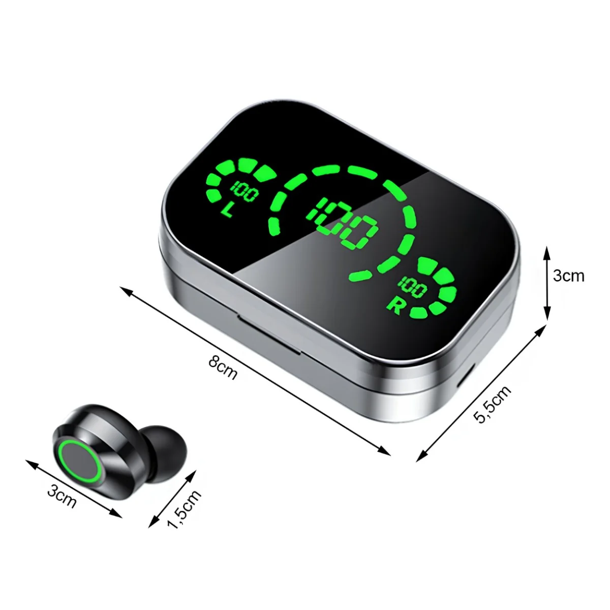 Bezdrôtové Bluetooth slúchadlá - Čierna