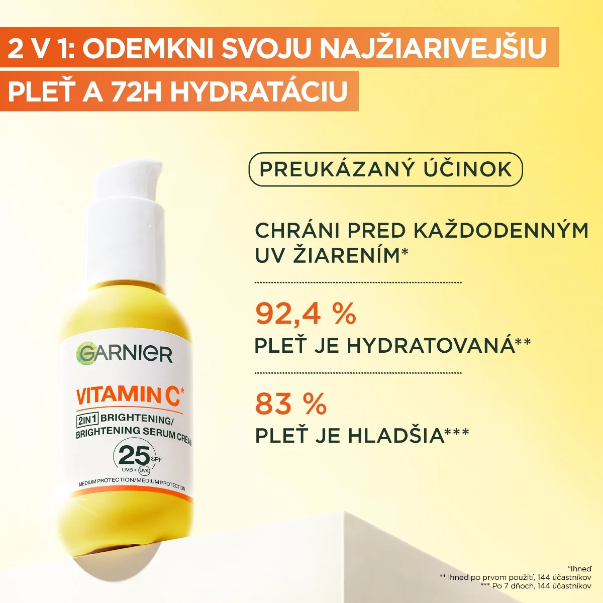 Garnier Skin Naturals Krémové sérum s vitamínom C na rozjasnenie pleti, 50 ml 1×50 ml, krémové sérum