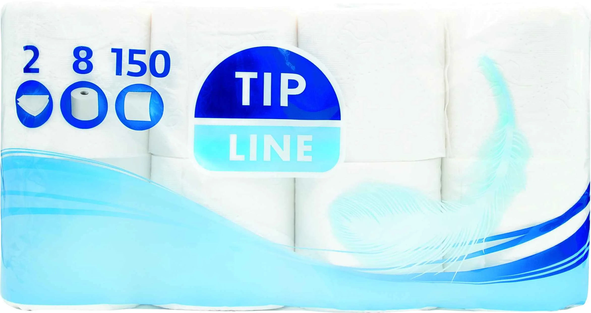 Tip Line Toaletny Papier 8x150utr. 2vr. 1×8 ks, toaletný papier 2 vrstvový