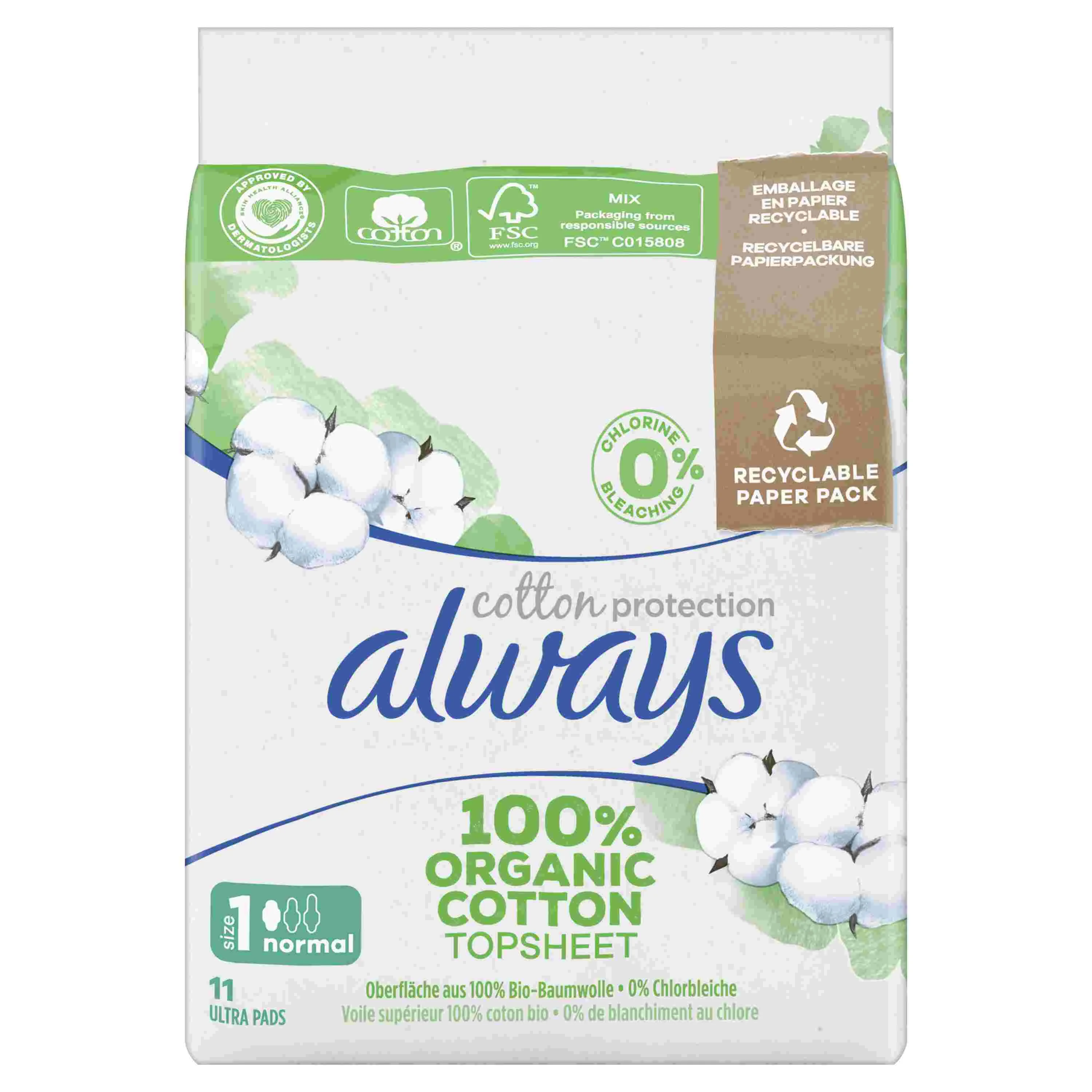 Always Cotton 11ks Normal 1×11 ks, vložky