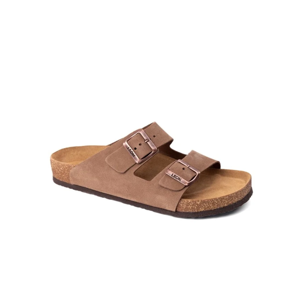Leon 4703 Pánske celokožené korkové vsuvky 46 - 29 cm, čierna, 2,5 cm