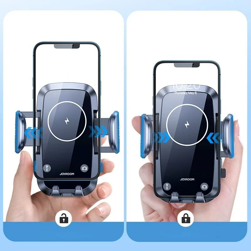 Joyroom Wireless Vent držiak na mobil do auta, Qi nabíjačka 15W, čiern y