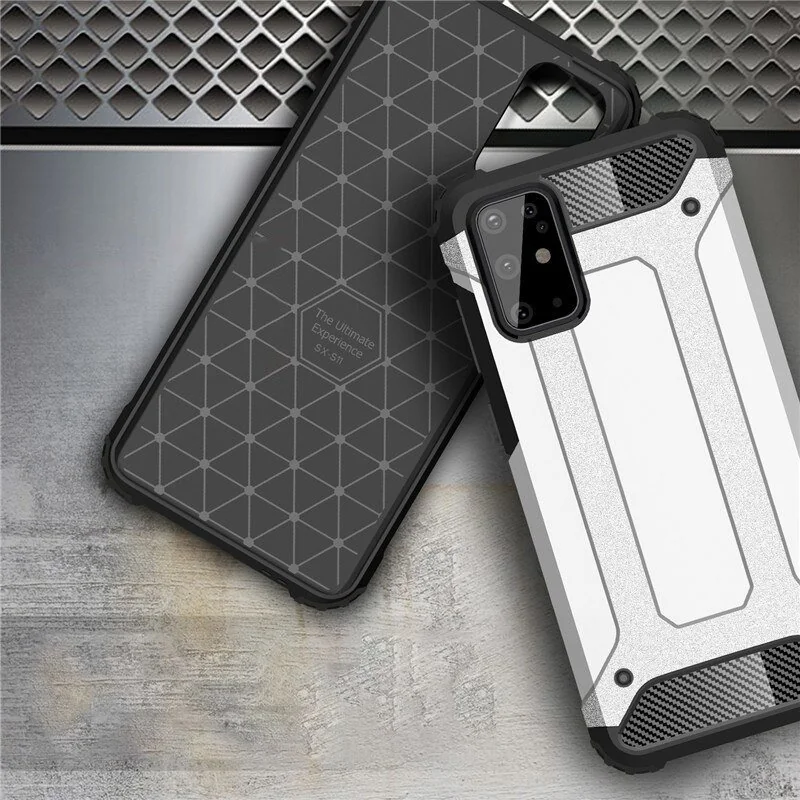 MG Hybrid Armor plastový kryt na Samsung Galaxy S20 Ultra, strieborný