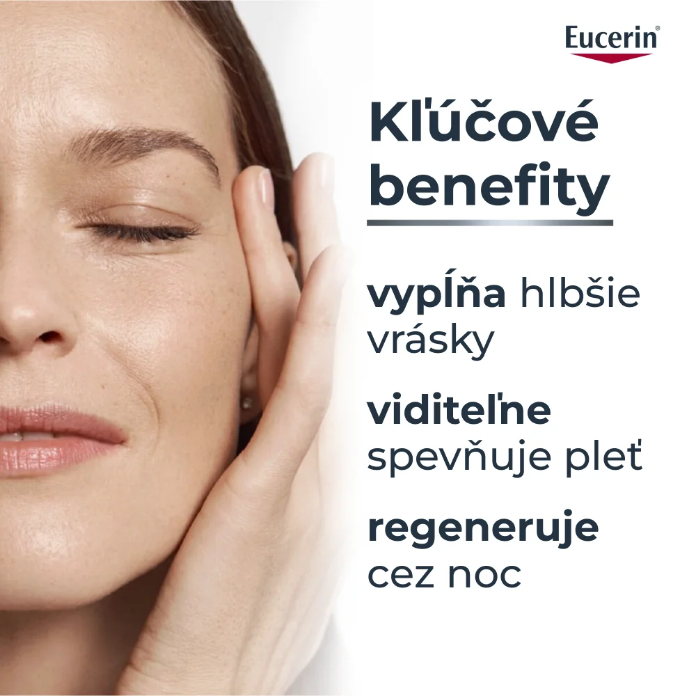 Eucerin HYALURON-FILLER + 3x EFFECT Vyplňujúci nočný krém, NÁHRADNÁ NÁPLŇ 50 ml
