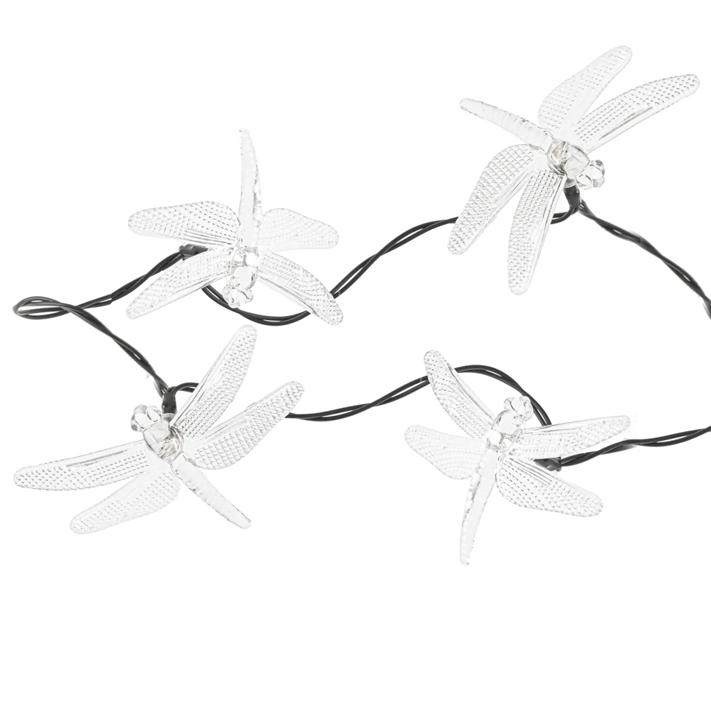 Solárne záhradné LED osvetlenie, svetlá svetielka VÁŽKY 6,5 m, 30 LED, teplá biela, IP65, 8 režimov