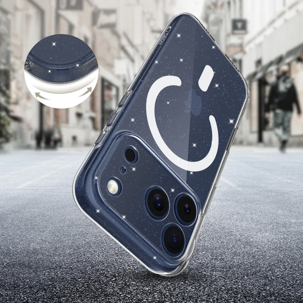 Tech-Protect FlexAir MagSafe kryt na iPhone 17 Pro, glitter