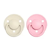 BIBS De Lux cumlíky z prírodného kaučuku ivory/baby pink