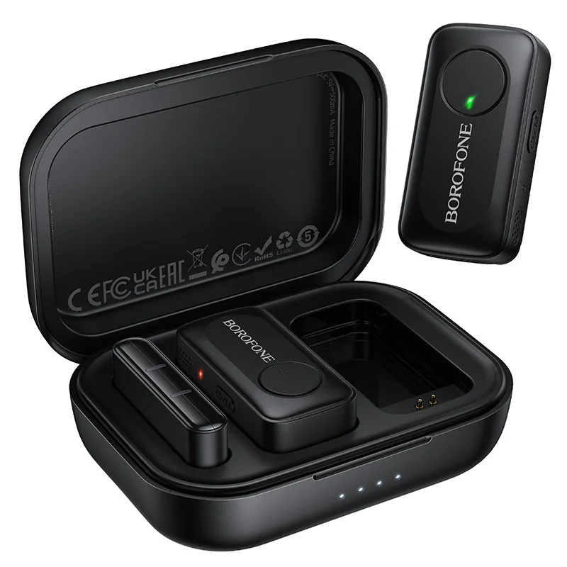 Borofone BFK17 bezdrôtový lavalier mikrofón USB-C, čierny