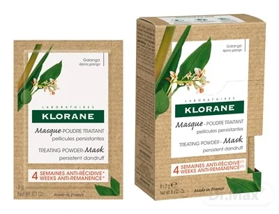 KLORANE Ošetrujúca MASKA v prášku s galangalom 8×3 g, ošetrujúca maska na vlasy