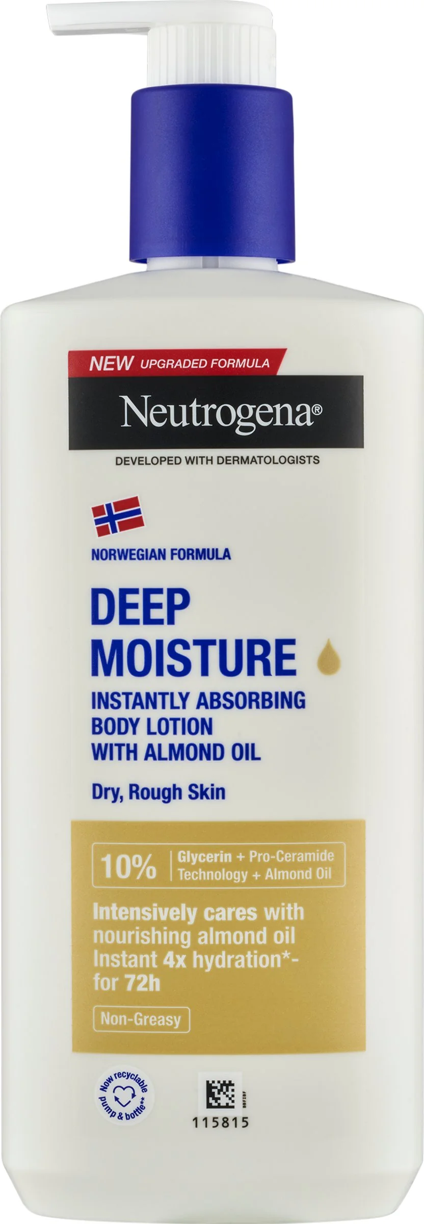 NEUTROGENA® Hĺbkovo hydratačné telové mlieko s mandľovým olejom s Nórskou receptúrou 1×400 ml, hydratačné telové mlieko