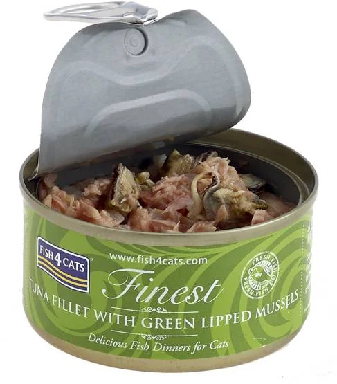 FISH4CATS Konzerva pre mačky Finest tuniak s mušľami 70g 1×70 g, konzerva pre mačky