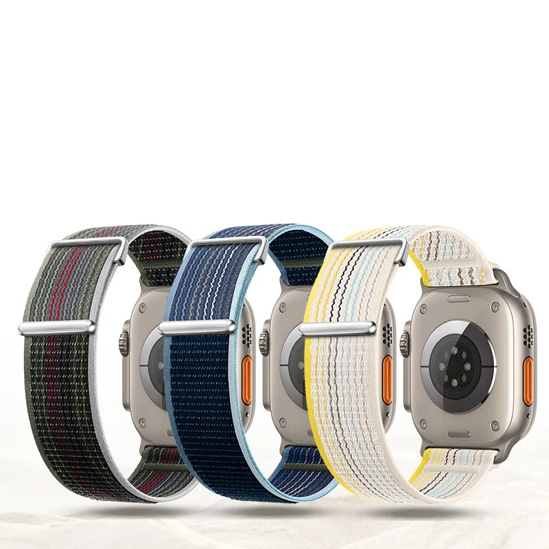 BStrap Velcro Nylon remienok na Apple Watch 38/40/41mm white rainbow