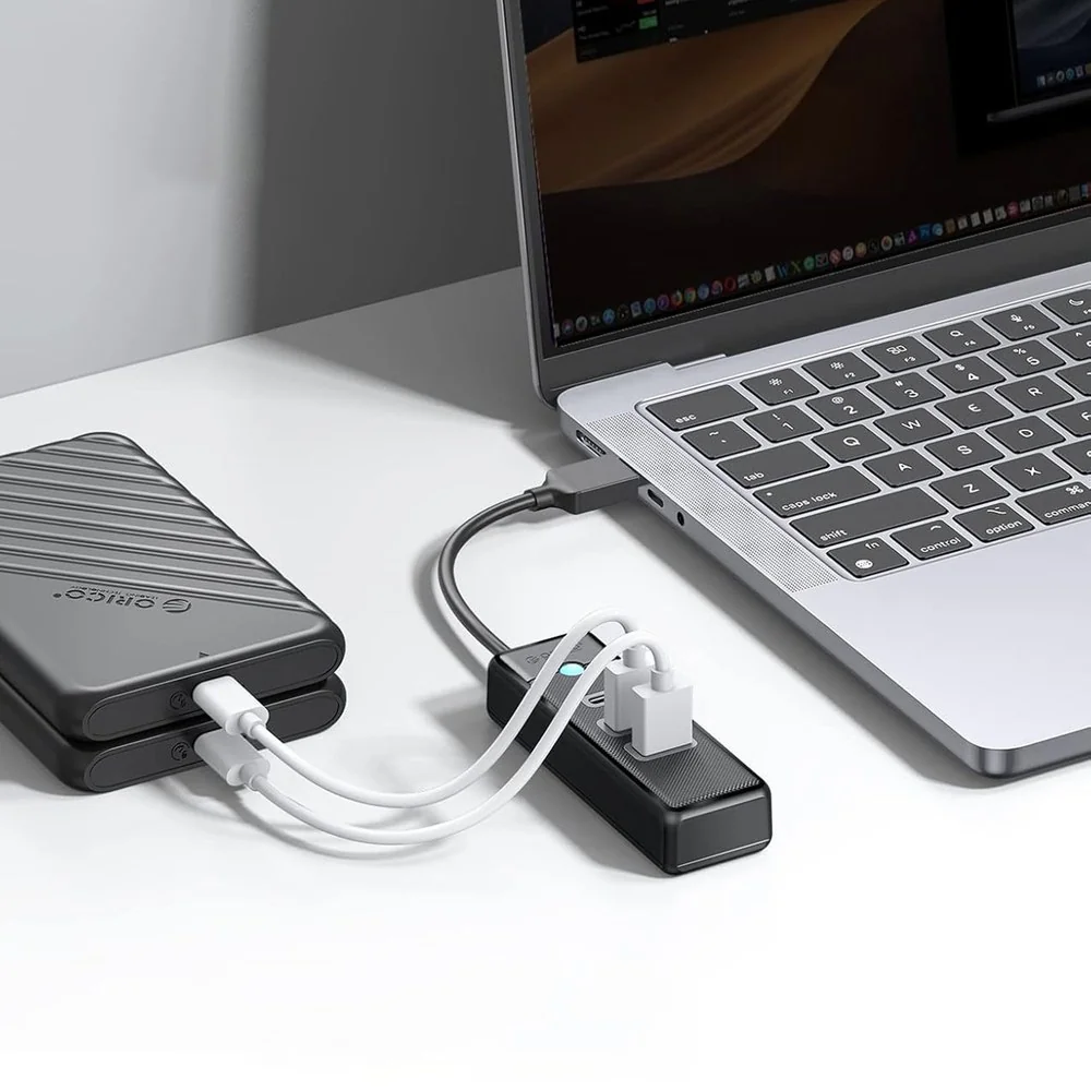 Orico PWC2U-U3 HUB adaptér USB - 2x USB 3.0 / USB-C 0.5m, čierny