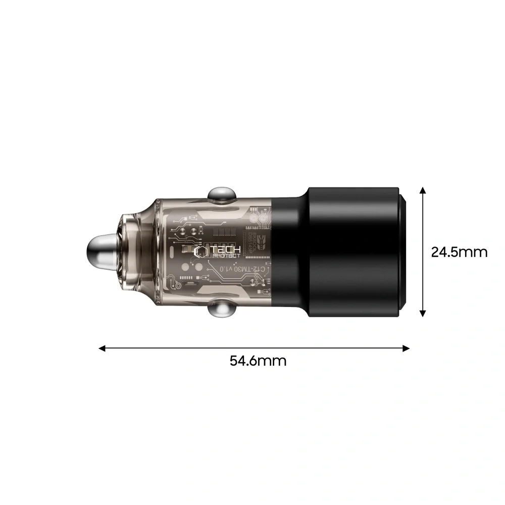 Tech-Protect CC03 autonabíjačka USB / USB-C 75W PD, čierna