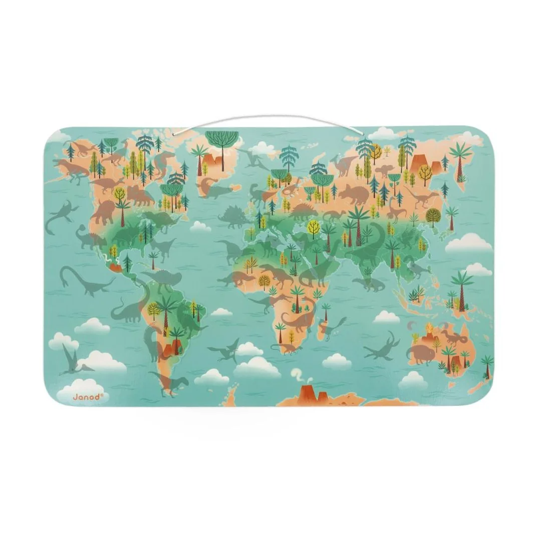 Janod Magnetická hračka Mapa Dinosaury sveta Dino 50 ks magnetiek