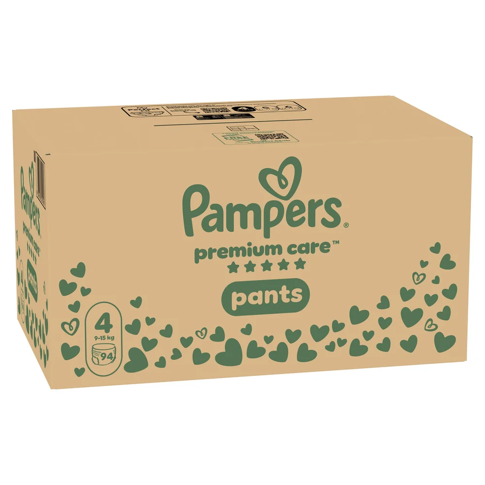 Pampers Premium Care Pants plienkové nohavičky veľkosť 4, 9kg-15kg 94 ks