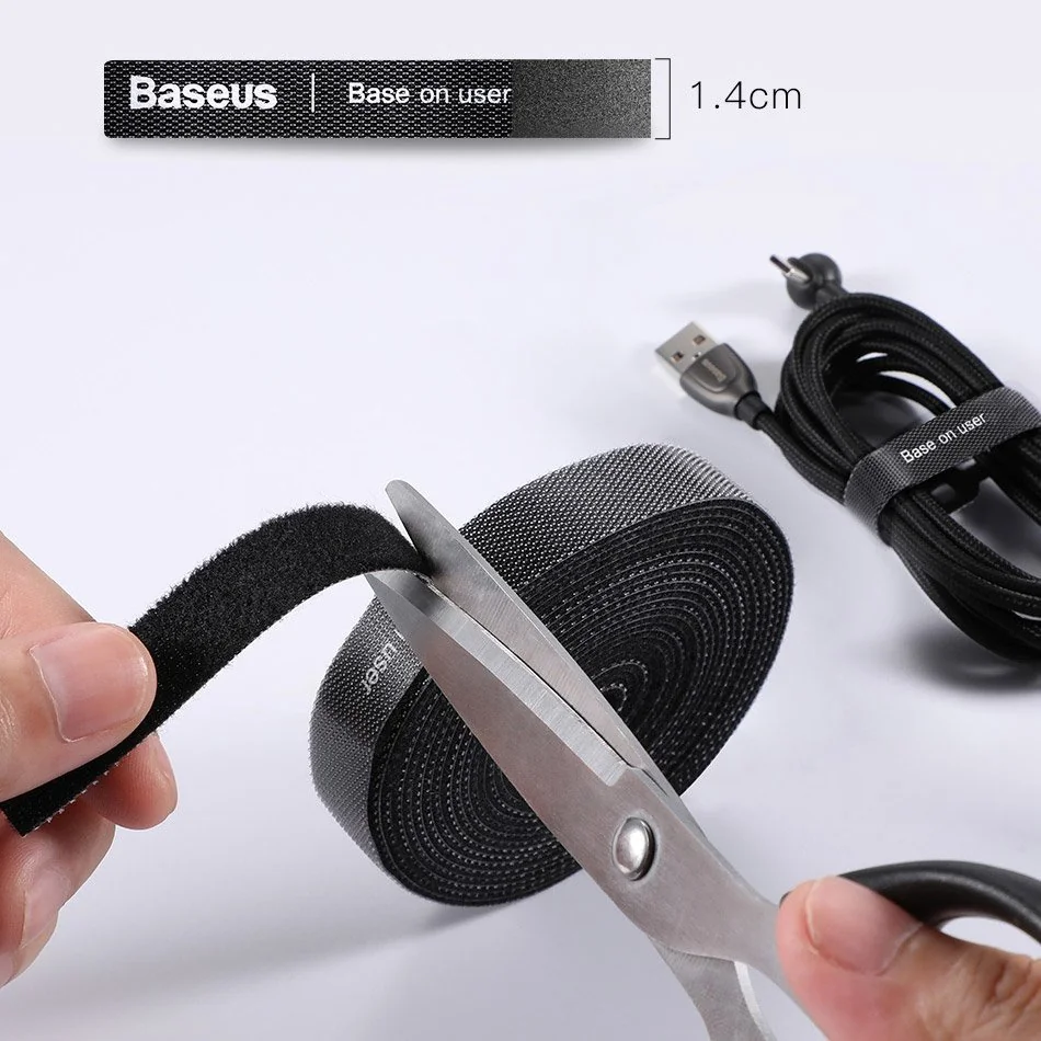 Baseus Rainbow Circle organizér káblov 3m, čierny