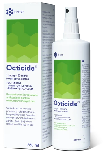 Eneo Octicide 1 mg/g + 20 mg/g dermálny roztokový sprej 1×250 ml, dermálny sprej