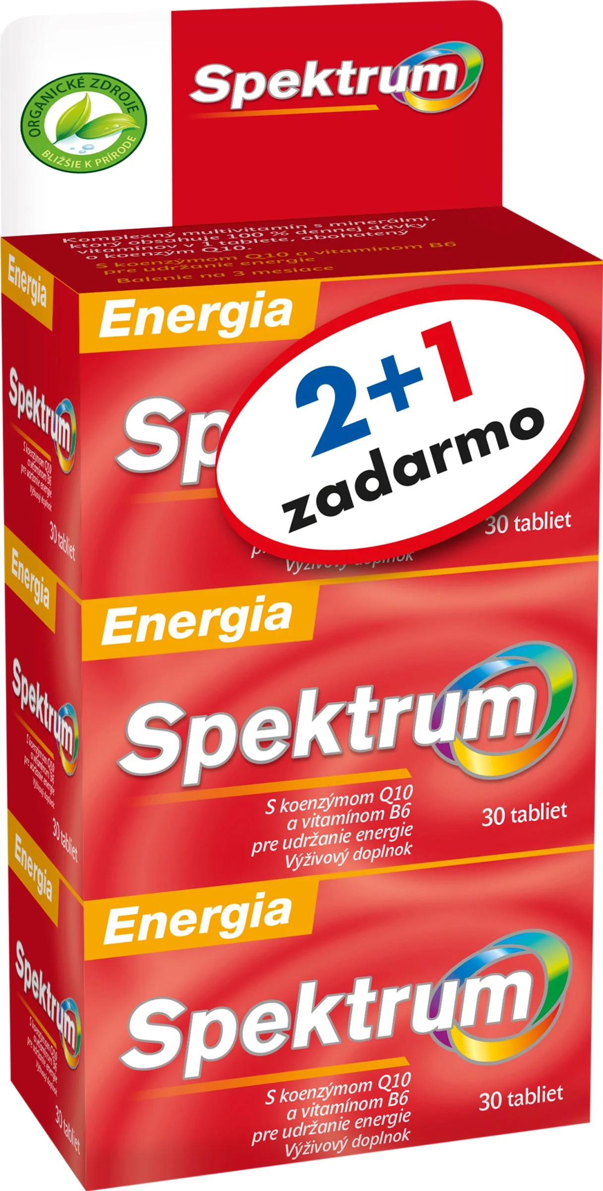 Spektrum Energia 3x30tbl. (2+1 zadarmo) Promo VB24 1x1 set, výhodne multivitamínové balenie s obsahom minerálov a koenzýmu Q10