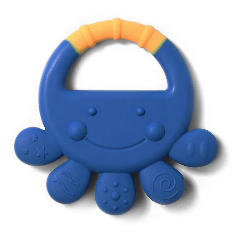 BABYONO Hryzačka silikónová chobotnica Vicky 6m+ modrá