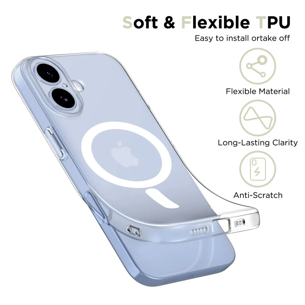 Tech-Protect FlexAir MagSafe kryt na iPhone 17, priesvitný
