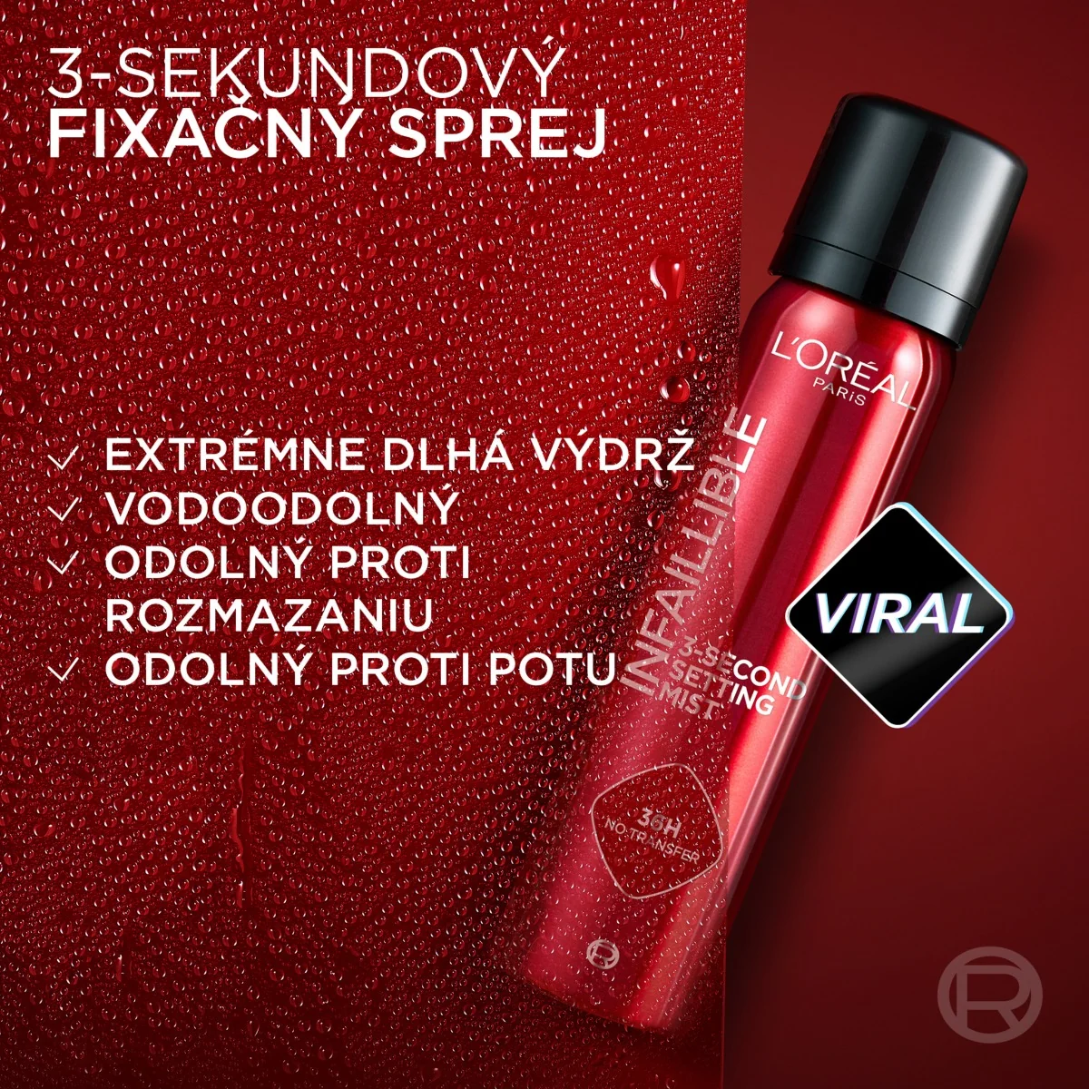 L'Oréal Paris Infaillible 3-s setting mist fixačný sprej 1×75 ml, fixačný sprej na make-up