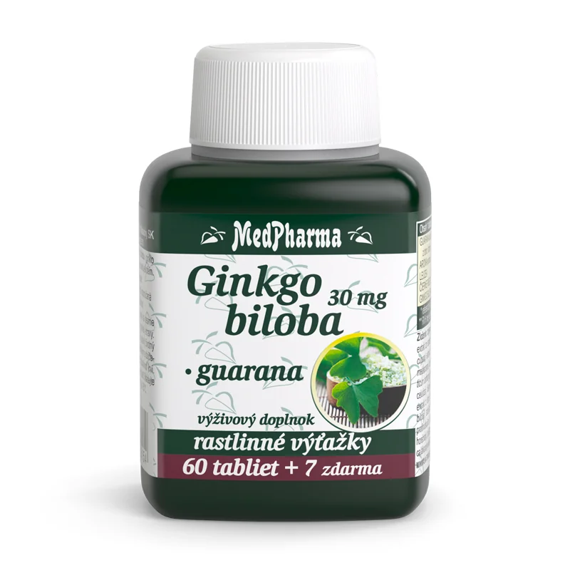 MedPharma GINKGO BILOBA + GUARANA 1×67 tbl, GINKGO BILOBA + GUARANA