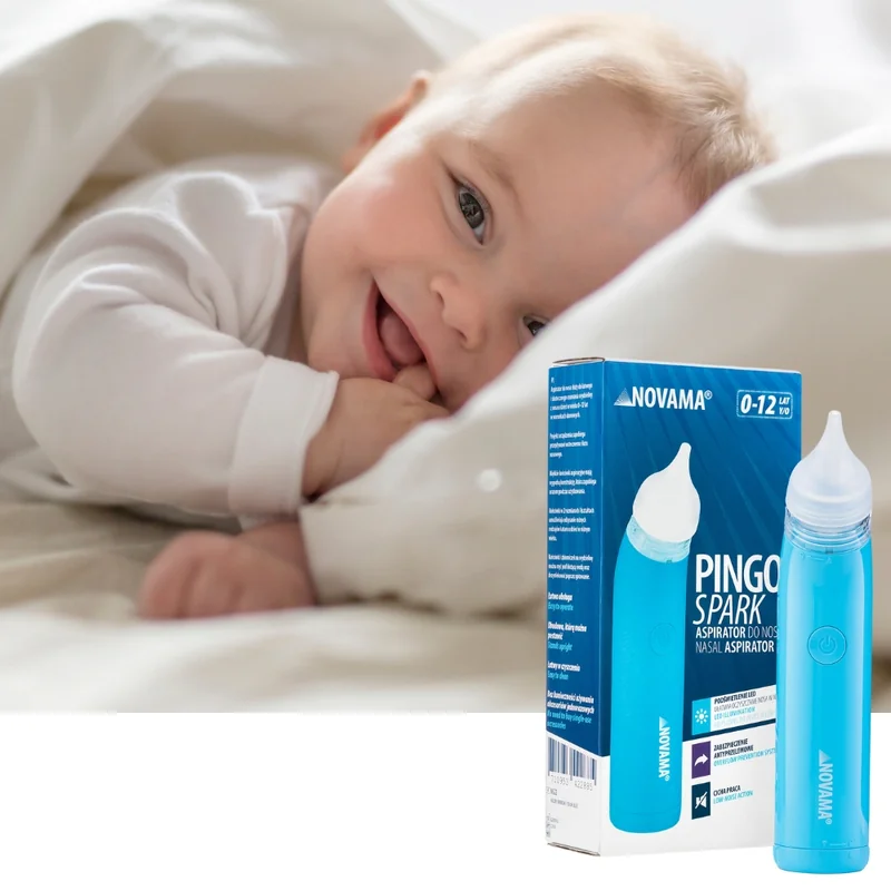 NOVAMA Pingo Spark nosová odsávačka s LED špičkou, modrá