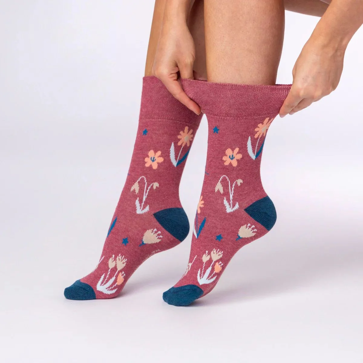 Dámske bavlnené ponožky Gentle Grip FLORAL MEMOIR 3 páry voľný lem Veľkosť ponožiek 37-42