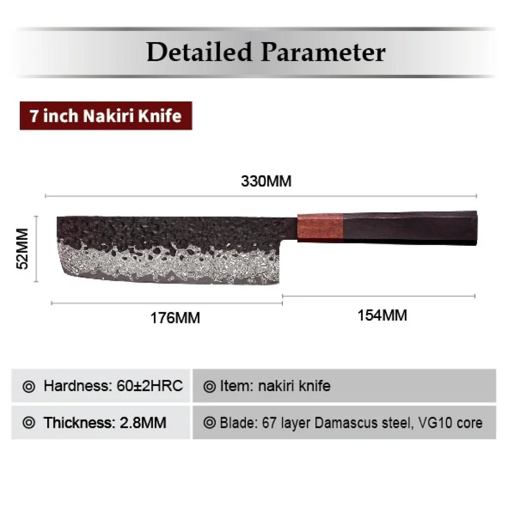 Elegantný nôž typu Slicer na precízne krájanie 24,4 cm čepeľ, damašková oceľ VG-10