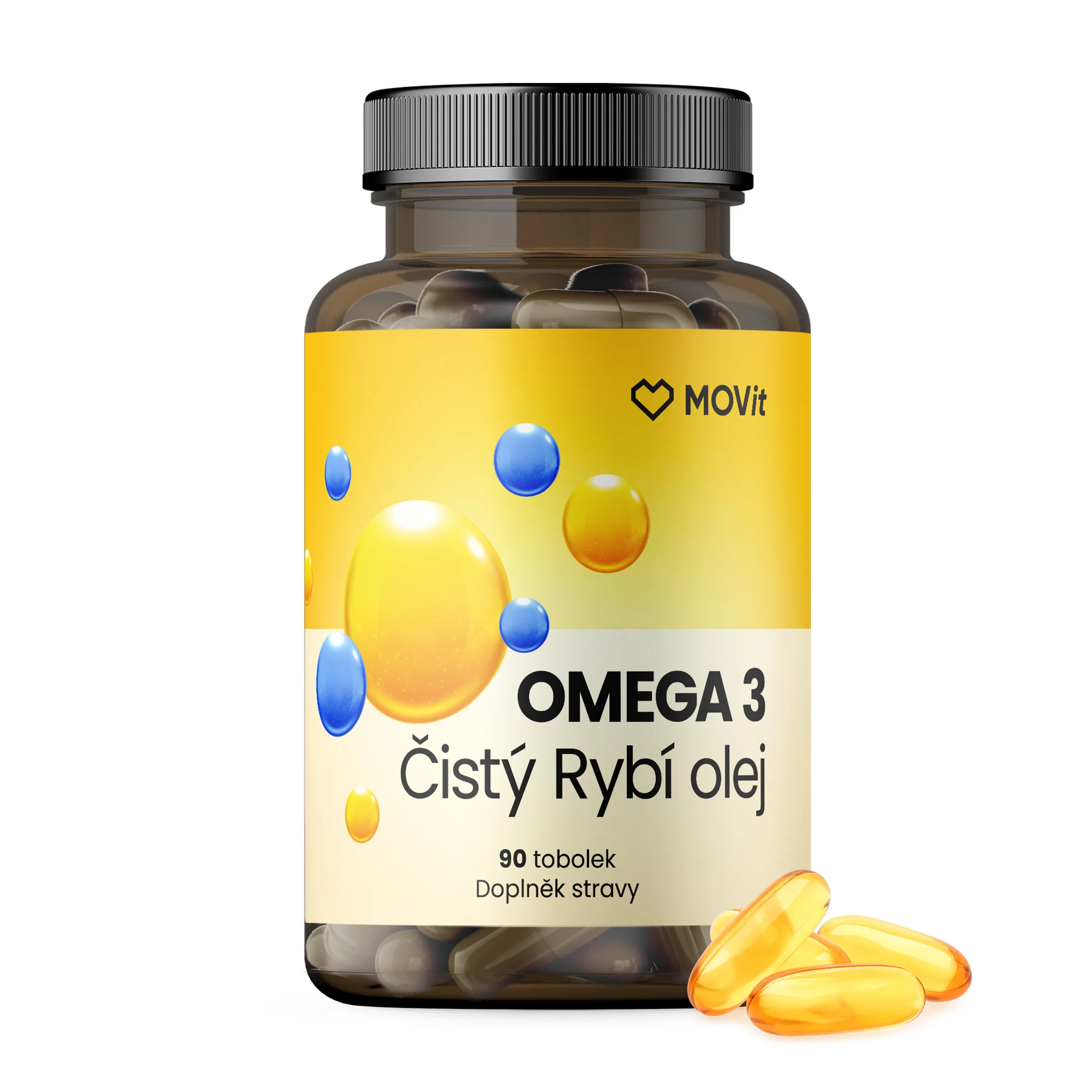 MOVit Omega 3 Čistý Rybí Olej, 90 toboliek 90 tbl