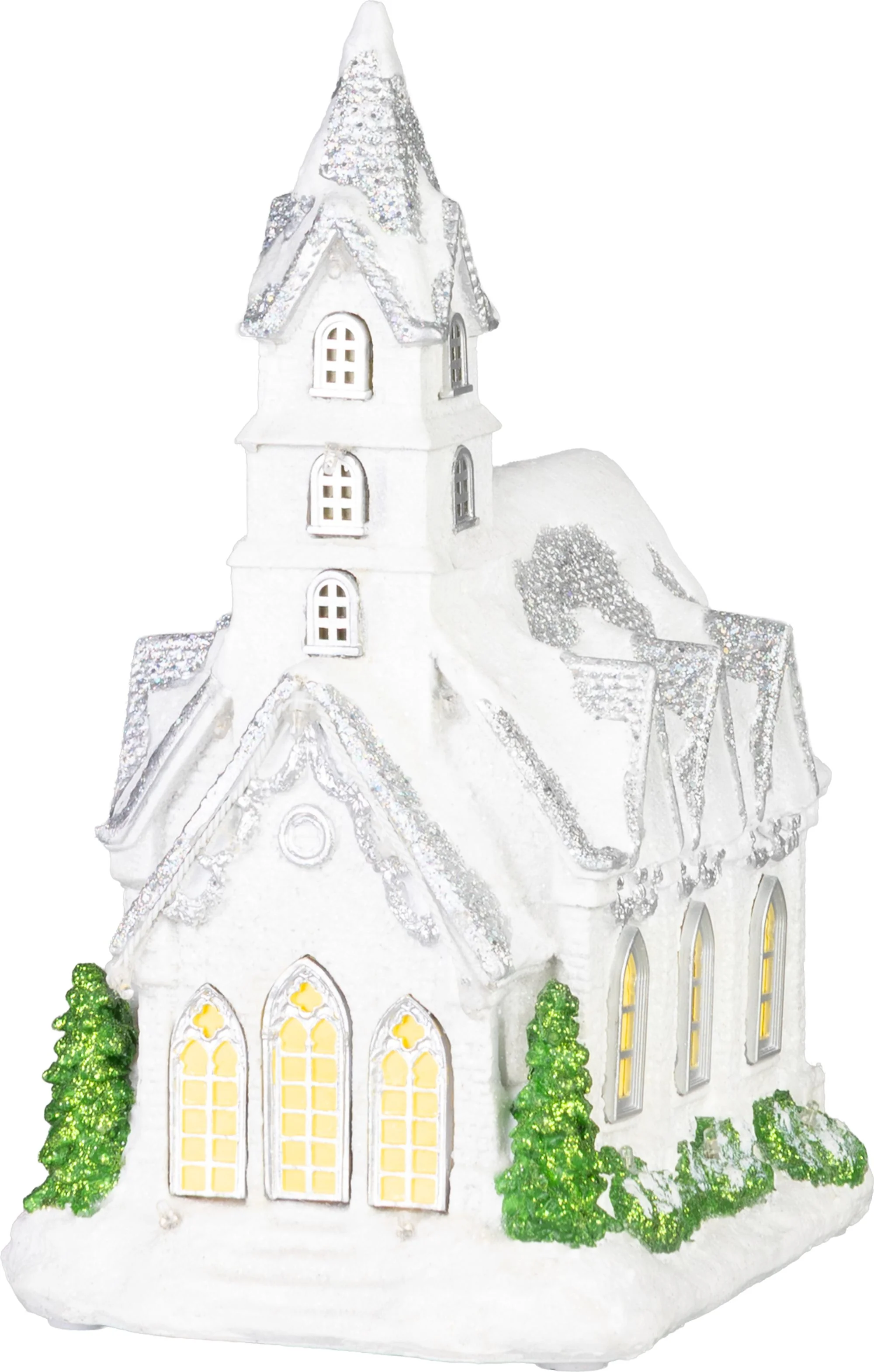 MagicHome vianočný LED kostol, 1 ks 22 LED teplá biela, 3xAA, 21x16x29 cm