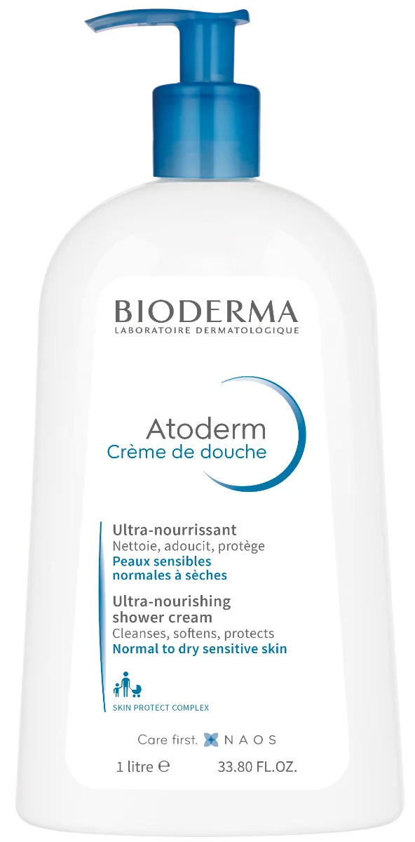 BIODERMA Atoderm Sprchový krém pre normálnu až suchú citlivú pokožku 1×1000 ml, sprchový krém pre normálnu až suchú citlivú pokožku
