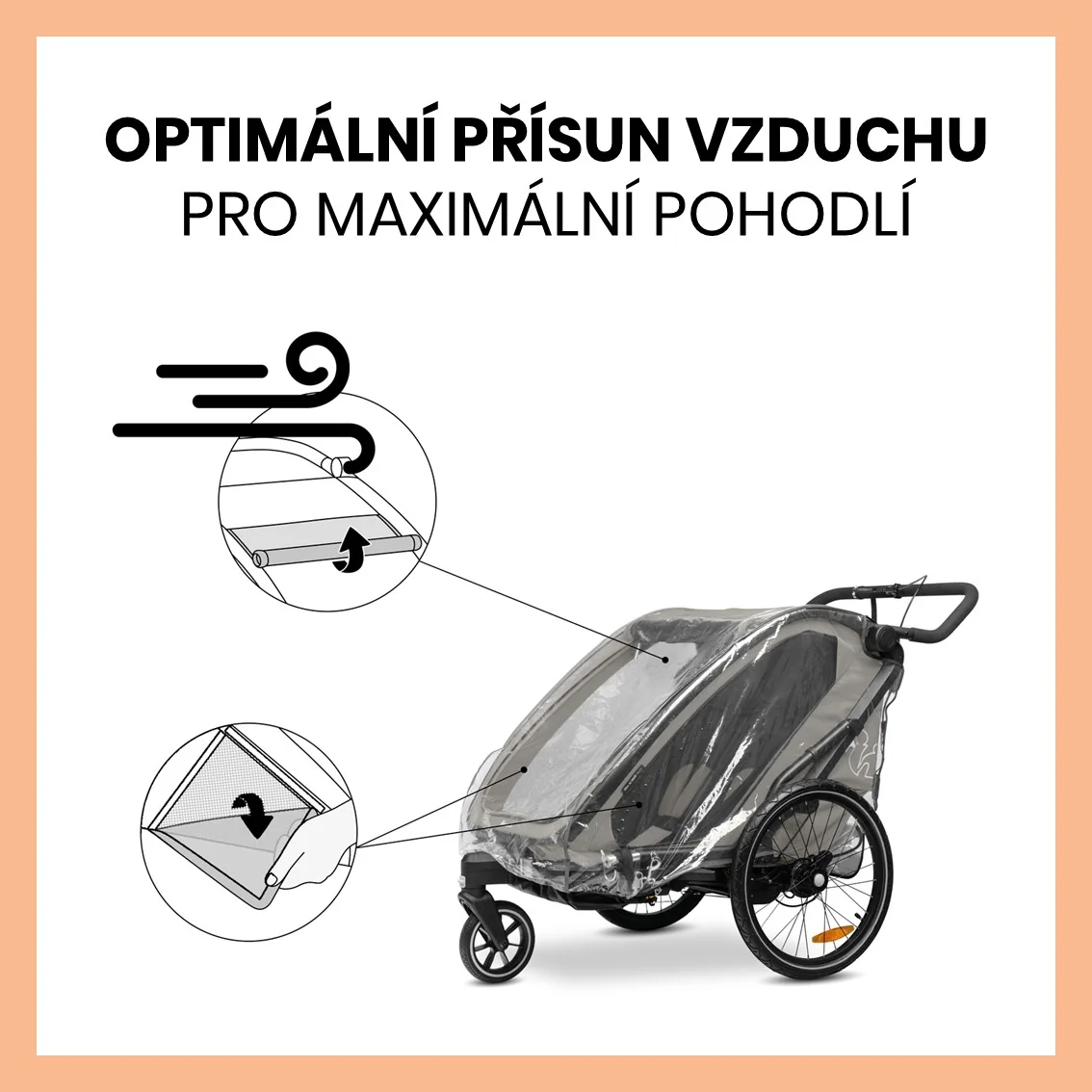 Hauck pláštenka na cyklovozík Bike N Walk Duo