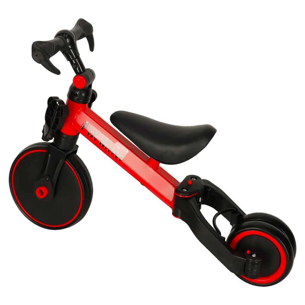 Detský bicykel 3v1 Trike Fix Mini s pedálmi – červená