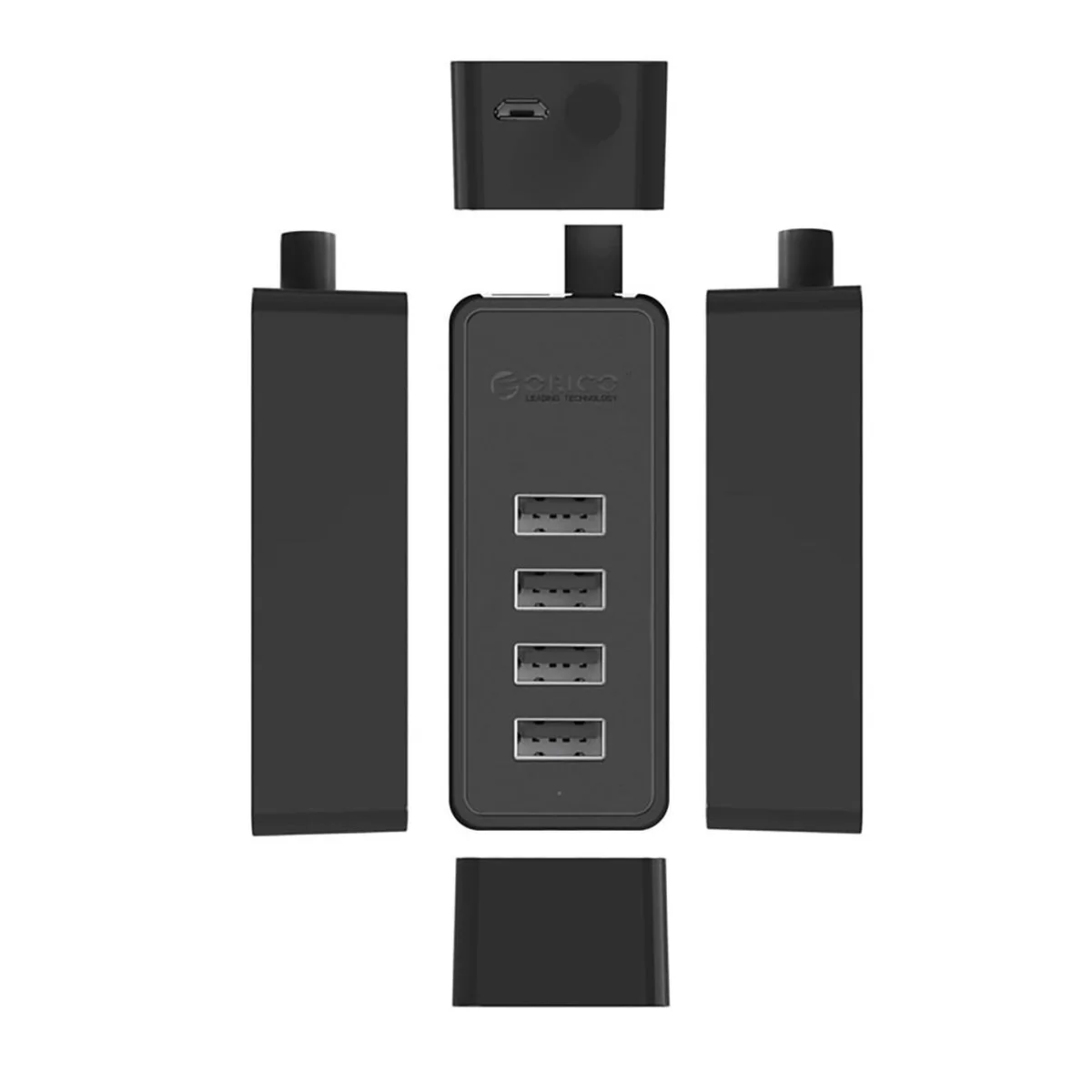 Orico W5P-U2-030 HUB adaptér USB - 4x USB 2.0, čierny