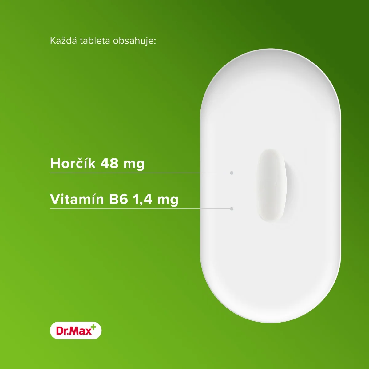 Dr. Max Magnesium B6 Laktát 1×50 tbl, horčík